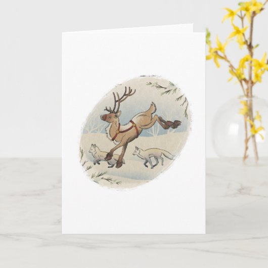 Dashing Through the Snow カード (黄色い花)