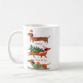 Dashing Through The Snow Christmas Wiener Dog Holi コーヒーマグカップ (左)