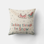 Dashing Through the Snow Cozy Pastel Christmas クッション (裏面)