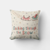 Dashing Through the Snow Cozy Pastel Christmas クッション (正面)