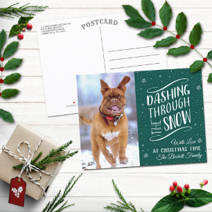 Dashing Through the Snow Holiday Photo シーズンポストカード