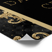 Dastar bandiウェルカムサインボードブラック金ゴールド ポスター (角)