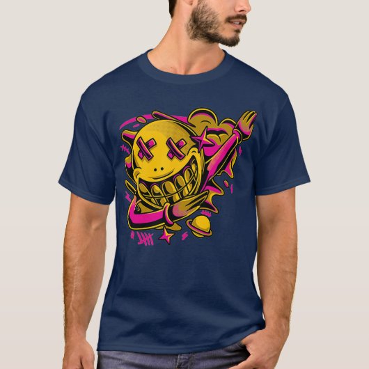 DAT DAB笑顔DJアパレル Tシャツ (正面)