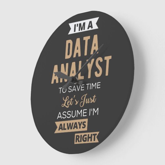 Data Analyst ラージ壁時計 (傾斜)