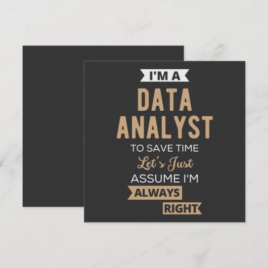 Data Analyst 招待状 (正面/裏面)