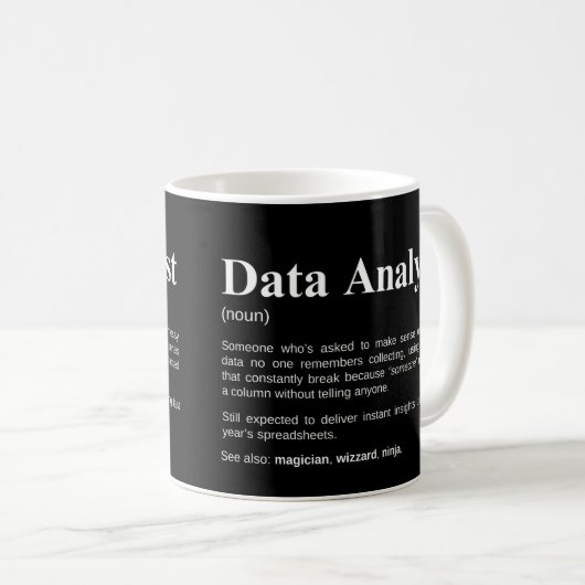 Data Analyst Funny Data Definition コーヒーマグカップ (正面右)
