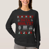 Data Analyst Off Shoulder Christmas Ugly Sweater Tシャツ (正面)