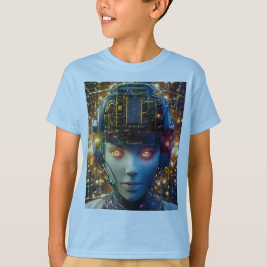 「Data Dreamer」 – 非現実的な風景を描く Tシャツ (正面)