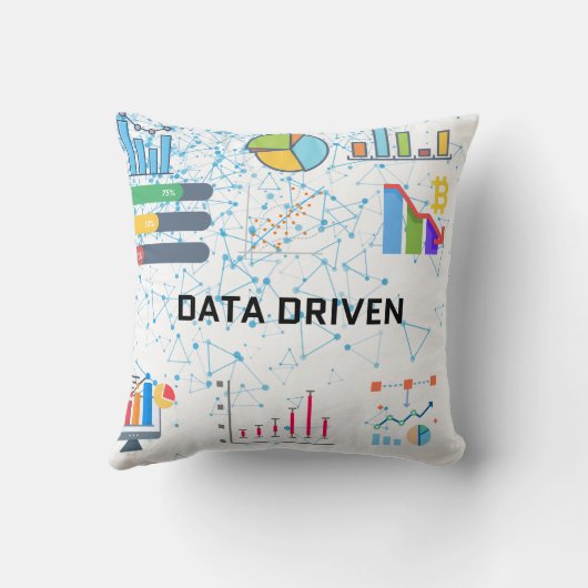 Data Driven Analytics Throw Pillow クッション (裏面)