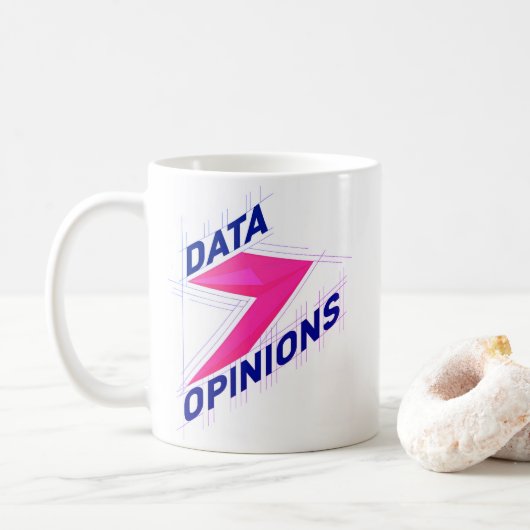 DATA > OPINIONS Mug | Geek Coffee Cup - Bright コーヒーマグカップ (ドーナツ)