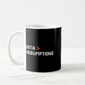 Data over assumptions funny tech analyst scientist コーヒーマグカップ (左)