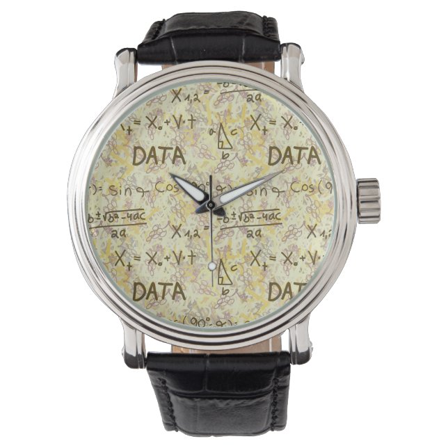 Data Science Analytics and Coding Pattern Wrist 腕時計 (正面)