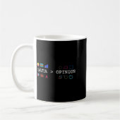 Data Science And Statistics Data Is Greater Than T コーヒーマグカップ (左)
