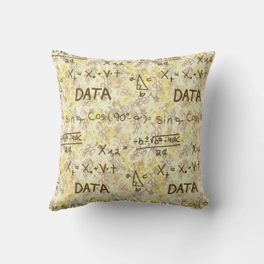 Data Science and Statistics Pattern Decorative クッション (裏面)