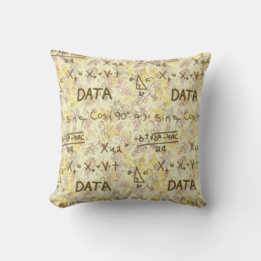 Data Science and Statistics Pattern Decorative クッション (正面)