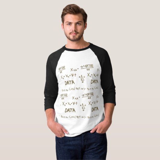 Data Science Formulas and Statistics Men's Raglan  Tシャツ (正面フル)