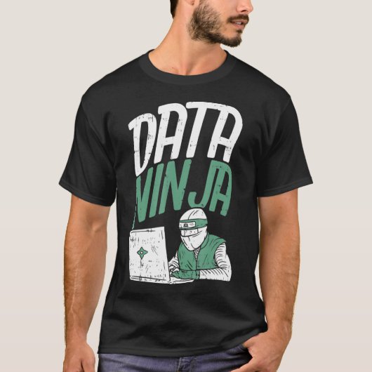 Data Scientit Data Engineer – データおもしろい忍者 Tシャツ (正面)
