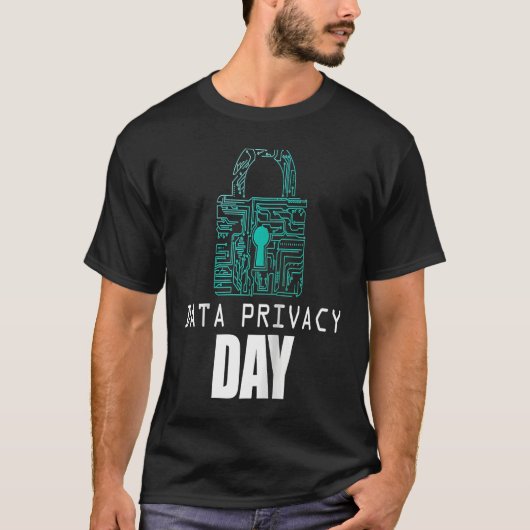 Data Security Encryption Hacker Padlock Data Priva Tシャツ (正面)