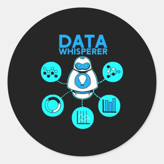 Data Whisperer Tech Engineer Mis Analyst Software  ラウンドシール (正面)