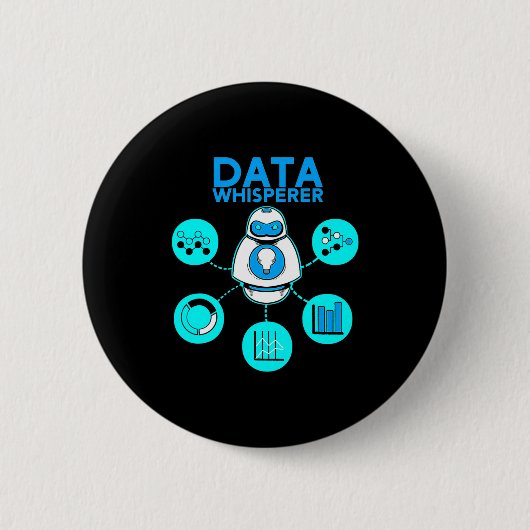 Data Whisperer Tech Engineer Mis Analyst Software  缶バッジ (正面)