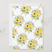 Dateの結婚Sunflowers Greeneryを保存 招待状 (裏面)