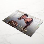 DATEフォトミニマルモダンリストフォイルのオーバーレイを保存 箔招待状 (回転した状態)