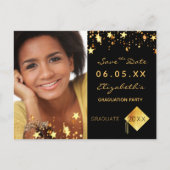 Dateフォト卒業パーティー2023黒を保存 ポストカード (正面)