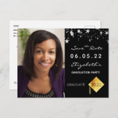 Dateフォト卒業パーティー2023黒を保存 ポストカード (正面/裏面)