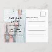 Dateモダン Script Photoのエレガント保存 案内ポストカード (裏面)