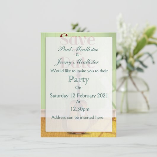 Dateヴィンテージアコースティックギターの保存 招待状 (スタンド正面)