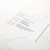 Date はっきりした Cleanエレガントモダンミニマル 結婚s 箔招待状 (回転した状態)