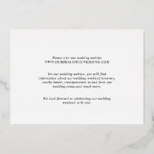 Date はっきりした Cleanエレガントモダンミニマル 結婚s 箔招待状 (裏面)