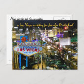 Date パーソナライズされた Vegasの結婚保存 案内ポストカード (正面/裏面)
