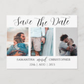 Date モダン Scriptフォトコラージュエレガントを保存 案内ポストカード (正面)