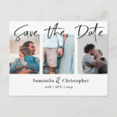 Date モダン Scriptフォトコラージュエレガントを保存 案内ポストカード (正面)