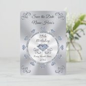 Date 75th Birthday Party, Diamond Jubileeを保存 招待状 (スタンド正面)