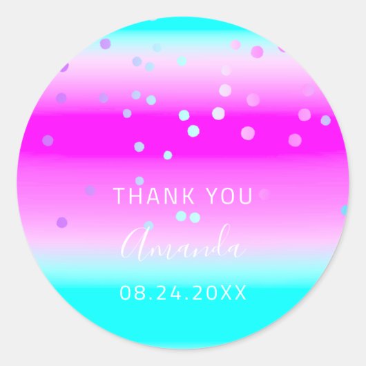 Date Blue Pink Oceanic グラデーション（ブルーピンクオーシャニック） ラウンドシール (正面)