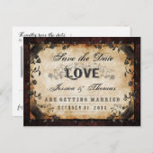 Date Brown Gothicハロウィーンの写真をBACKに保存 案内ポストカード (正面/裏面)