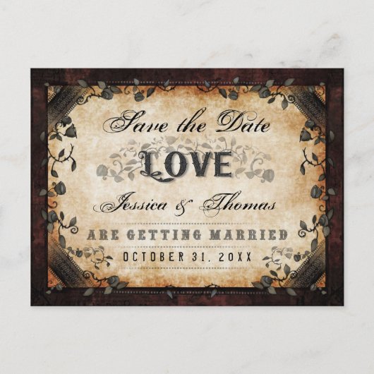 Date Brown Gothicハロウィーンの写真をBACKに保存 案内ポストカード (正面)