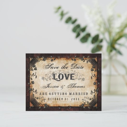 Date Brown Gothicハロウィーンの写真をBACKに保存 案内ポストカード (スタンド正面)