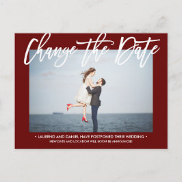 DATE BURGUNDY書道写真モダンを変更する 案内ポストカード