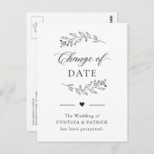 Date Change Postponed - Simple and Elegant Design ポストカード (正面/裏面)