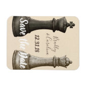 Date Chess King Queenを保存 マグネット (横)