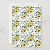 Date Country Greenery Sunflowersを保存 招待状 (裏面)