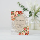 Date Country White Woodを素朴保存 ポストカード (スタンド正面)