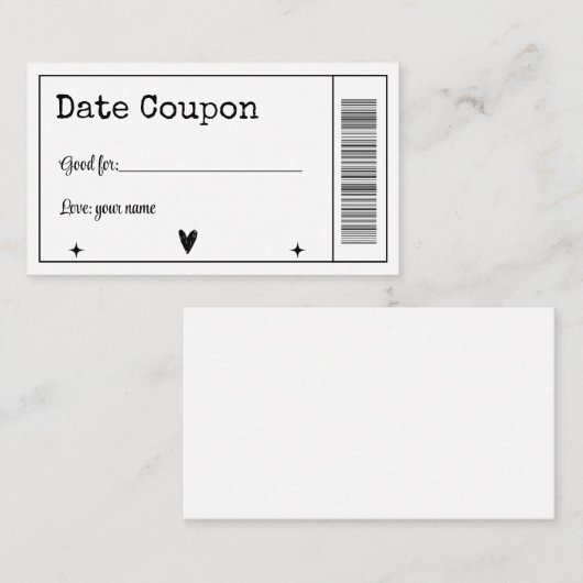 Date Coupon ノートカード (正面/裏面)