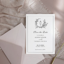 Date Crest白黒フォーマルカードを保存する