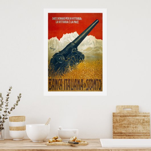 Date Denaro per la Vittoria （白） ポスター (キッチン)