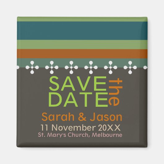 Date Earthの磁石モダンを保ストライプ存 マグネット (正面)