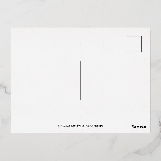 Date Foilタイポグラフィモダンデザインの保存 箔招待状ポストカード (裏面)